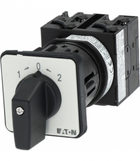 T0-3-8228/EZ - Przełącznik nawrotny, 3b, Ie 12A, TC 1-0-2, 45°, Z samopowrotem, 48x48mm, montaż centralny Eaton 048334