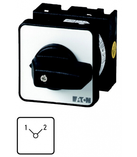 T0-3-8222/E - Przełącznik, 3b, Ie 12A, TC 1-2, 90°, bez samopowrotu, 48x48mm, montaż Eaton 048339