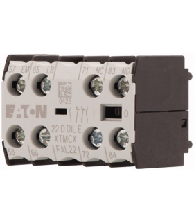 22DDILE - Moduł wyłącznika pomocniczego, 4-biegunowe, 1 zestyk zwierny, 1 zestyk zwiernyF, 1 zr, 1 zrS, Mocowanie do płyty czoło