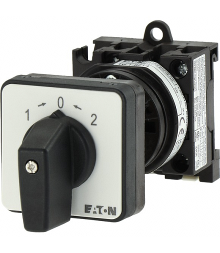 T0-1-8214/Z - Przełącznik, 1b, Ie 12A, TC 1-0-2, 45°, Z samopowrotem, 48x48mm, montaż pośredni Eaton 050720