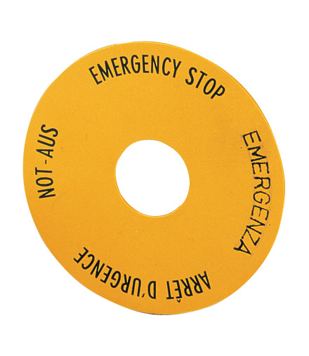 SRT1 - Tabliczka, wyłącznik awaryjny, żółty, czysta, żółty Eaton 058873