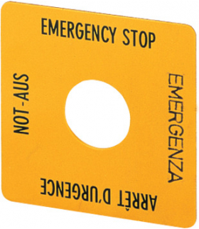 SQT1 - Tabliczka, wyłącznik awaryjny, żółty, czysta, żółty Eaton 058874