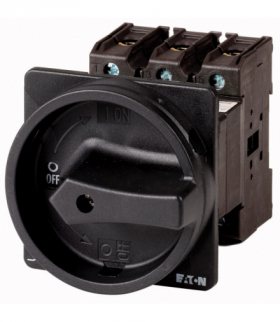 P3-63/V/SVB-SW - Wyłącznik główny, P3, 63 A, montaż pośredni, 3-biegunowe, Funkcja ZATRZYMANIA, z czarnym uchwytem obrotowym i p