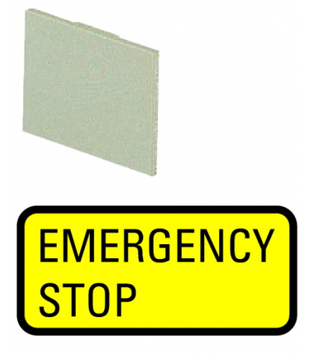 299SQ25 - Abliczką, żółty, EMERGENCY STOP Eaton 063199