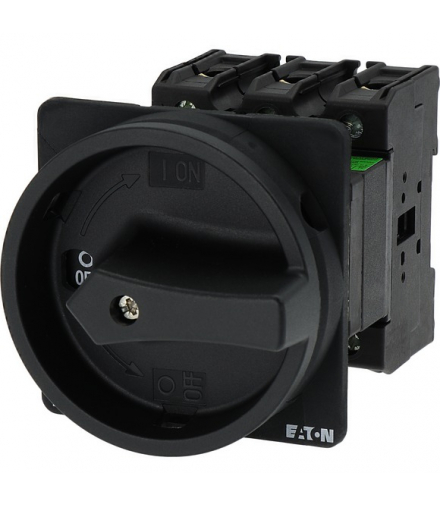 P3-100/V/SVB-SW - Wyłącznik główny, P3, 100 A, montaż pośredni, 3-biegunowe, Funkcja ZATRZYMANIA, z czarnym uchwytem obrotowym i