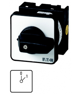 T0-2-15403/E - Łącznik sterowniczy, 3b, Ie 12A, TC 0-1, 45°, bez samopowrotu, 48x48mm, montaż Eaton 067330
