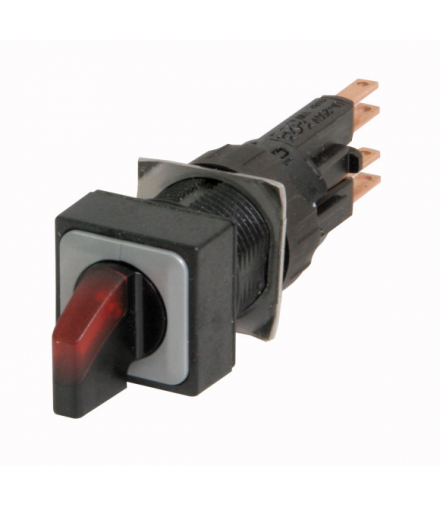 Q18LWK3-RT/WB - Przełącznik podświetlany, 3 położenia, czerwona, Z samopowrotem, +żarówka 24V Eaton 072335