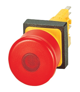 Q25LPV - Przycisk zatrzymania/wyłączenia awaryjnego, RMQ16, kształt grzybka, 28 mm, Podświetlany, Odblokowanie poprzez pociągnię