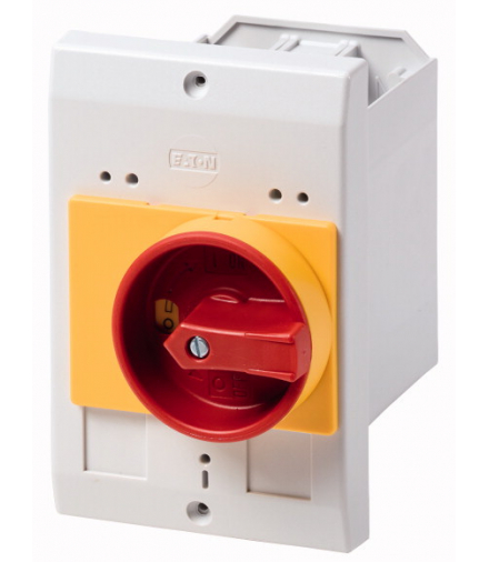 E-PKZ0-GR - Obudowa izolowana, E-PKZ0, wys. x szer. x gł. 129 x 85 x 124 mm, do wbudowania, uchwyt obrotowy, czerwony/żółty, I