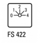 T0-2-8242/Z - Łącznik zakresowy, 1b, Ie 12A, TC 0-4, 45°, bez samopowrotu, 48x48mm, montaż pośredni Eaton 076819