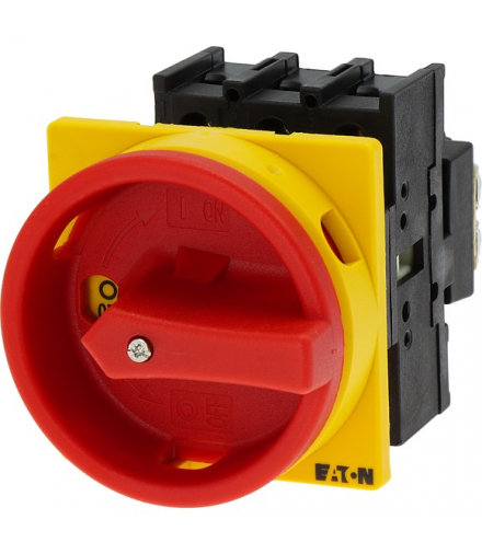 P1-32/EA/SVB - Wyłącznik główny, P1, 32 A, montaż, 3-biegunowe, Funkcja WYŁĄCZNIKA AWARYJNEGO, z czerwonym uchwytem obrotowym i 