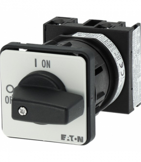 T0-1-102/EZ - Rozłącznik ZAŁ-WYŁ, T0, 20 A, montaż centralny, 1 Zespół montażowy/zespoły montażowe, 2-biegunowe, z czarnym pokrę