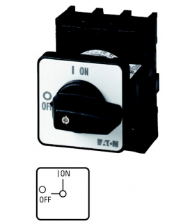 P1-32/E/N - Rozłącznik ZAŁ-WYŁ, P1, 32 A, montaż, 3-biegunowe + N, z czarnym pokrętłem i tabliczką czołową Eaton 093456