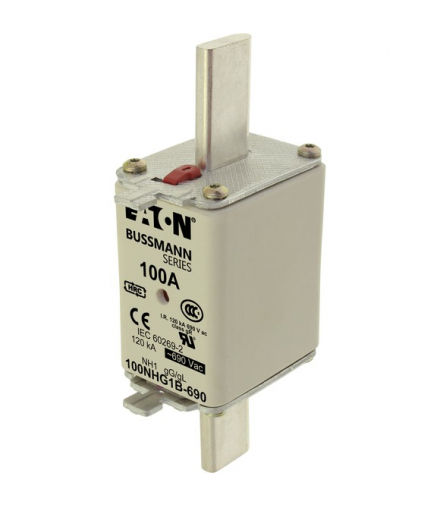 NH FUSE 100AMP 690V gG SIZE 1 - Wkładka bezpiecznikowa, Niskie napięcie, 100 A, AC 690 V, 120 kA, NH1, gL/gG, IEC, sygnalizator 
