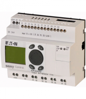 EC4P-222-MTXD1 - Kompaktowy sterownik PLC, 24VDC, 12WEC(z czego 4WEA), 8WYC(T), ethernet, CAN, wyświetlacz Eaton 106399