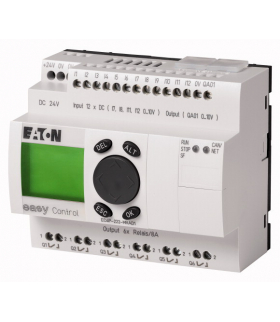 EC4P-222-MRAD1 - Kompaktowy sterownik PLC, 24VDC, 12WEC(z czego 4WEA), 6WYC(R), 1WYA, ethernet, CAN, wyświetlacz Eaton 106405