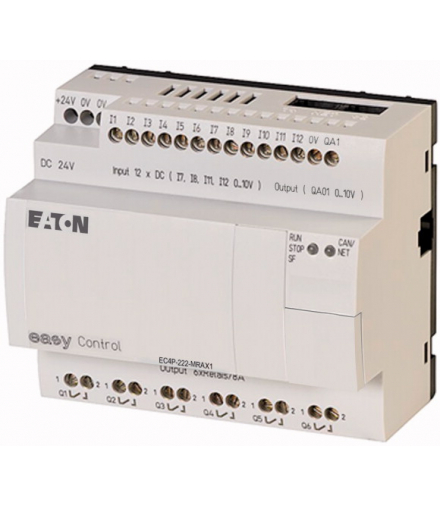 EC4P-222-MRAX1 - Kompaktowy sterownik PLC, 24VDC, 12WEC(z czego 4WEA), 6WYC(R), 1WYA, ethernet, CAN Eaton 106406