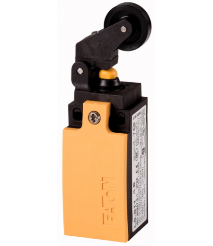 LS-S11/LB - Łącznik krańcowy, dźwignia krążkowa, Kompletne urządzenia, 1 zestyk zwierny, 1 R, zacisk śrubowy, żółty, Tworzywo sz