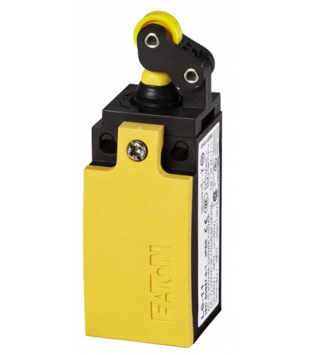 LS-S11/LS - Łącznik krańcowy, dźwignia krążkowa, Kompletne urządzenia, 1 zestyk zwierny, 1 R, zacisk śrubowy, żółty, Tworzywo sz