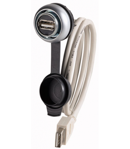 M22-USB-SA - Wbudowane gniazdo, 0,6 m, kabel konfekcjonowany z podłączonym na stałe wtykiem USB 3.0, typ A, Pierścień czołowy ty