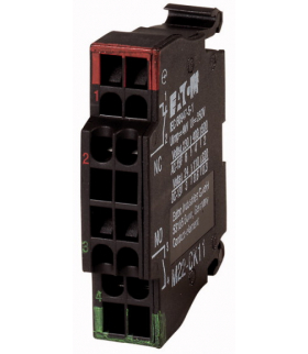 M22-CK11 - Element stykowy, Cage Clamp, Mocowanie do płyty czołowej, 1 zestyk zwierny, 1 R, 24 V 3 A, 220 V 230 V 240 V 4 A Eato