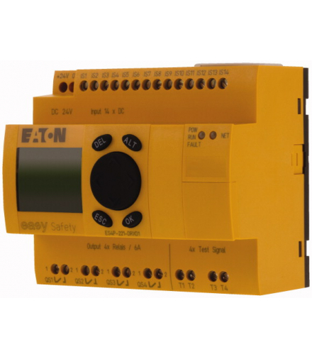 ES4P-221-DRXD1 - Przekaźnik bezpieczeństwa, 24VDC, 14WEC, 4WYC-przekaźnik, wyświetlacz, easyNet Eaton 111019