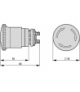 M22-PVT45P - Przycisk zatrzymania/wyłączenia awaryjnego, RMQ-Titan, Kształt palmy, 45 mm, Bez podświetlenia, Odblokowanie poprze