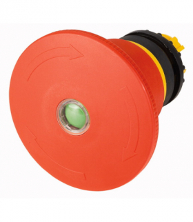 M22-PVT60P-MPI - Przycisk zatrzymania/wyłączenia awaryjnego, RMQ-Titan, Kształt palmy, 60 mm, Bez podświetlenia, Odblokowanie po