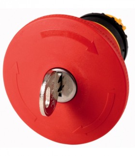 M22-PVS45P-RS - Przycisk zatrzymania/wyłączenia awaryjnego, RMQ-Titan, Kształt palmy, 45 mm, Bez podświetlenia, Odblokowanie klu