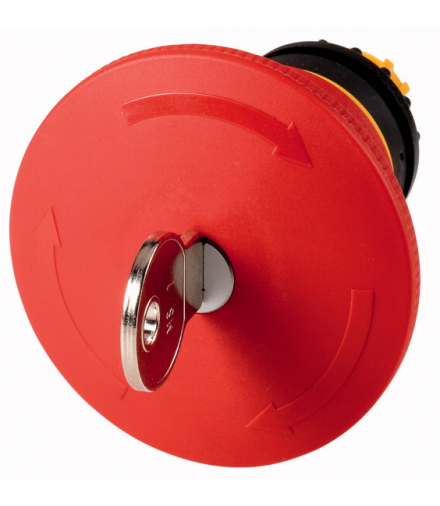 M22-PVS45P-MS1 - Przycisk zatrzymania/wyłączenia awaryjnego, RMQ-Titan, Kształt palmy, 45 mm, Bez podświetlenia, Odblokowanie kl