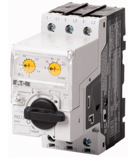 PKE12/XTU-4 - Wyłącznik silnikowy, Kompletne urządzenie z pokrętłem standardowym, Elektroniczny, 1 - 4 A, z wyzwalaczem przeciąż