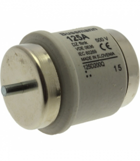 FUSE 125A DV 500V TYPE DZ - Wkładka bezpiecznikowa, Niskie napięcie, 125 A, AC 500 V, 50 kA, D5, 56 x 46 mm, gR, DIN, IEC, szybk