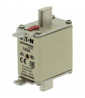NH FUSE 125A 500V GG/GL SIZE 00 - Wkładka bezpiecznikowa, Niskie napięcie, 125 A, AC 500 V, 120 kA, NH00, gL/gG, IEC, sygnalizat