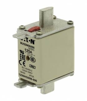 NH FUSE 125AMP 690V gG SIZE 00 - Wkładka bezpiecznikowa, Niskie napięcie, 125 A, AC 690 V, 120 kA, NH00, gL/gG, IEC, sygnalizato