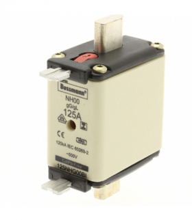 NH FUSE 125A 500V GL/GG SIZE 00 - Wkładka bezpiecznikowa, Niskie napięcie, 125 A, AC 500 V, 120 kA, NH00, gL/gG, IEC, sygnalizat