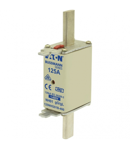NH FUSE 125A 400V GG/GL SIZE 01 - Wkładka bezpiecznikowa, Niskie napięcie, 125 A, AC 400 V, 120 kA, NH01, gL/gG, IEC, sygnalizat