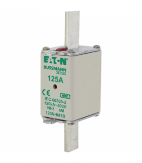 NH FUSE 125AMP 500V aM SIZE 1 - Wkładka bezpiecznikowa, Niskie napięcie, 125 A, AC 500 V, 120 kA, NH1, aM, IEC, sygnalizator pod