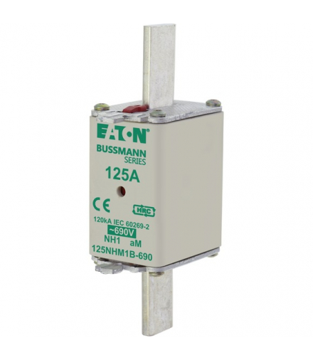 NH FUSE 125AMP 690V aM SIZE 1 - Wkładka bezpiecznikowa, Niskie napięcie, 125 A, AC 690 V, 120 kA, NH1, aM, IEC, sygnalizator pod