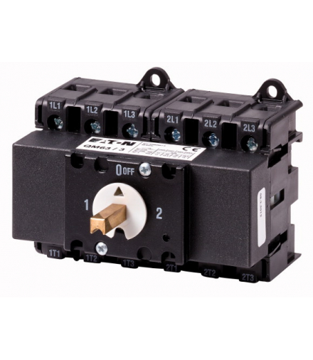 QM63/3 - Przełącznik, QM, 63 A, 2 x 3-biegunowe, bez rękojeści, z osią napędową, 6 mm kwadratową Eaton 1319807