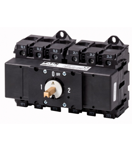 QM100/3 - Przełącznik, QM, 100 A, 2 x 3-biegunowe, bez rękojeści, z osią napędową, 6 mm kwadratową Eaton 1319815