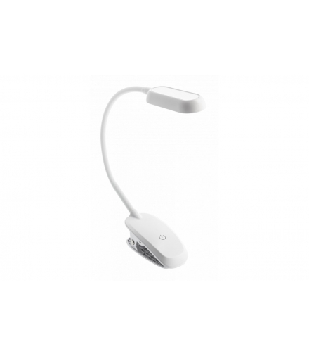 Lampka biurkowa FROGY ,5W, 300lm.DC5V,1A, 4000K, bateria, 1200 mAh, Ra 80, ściemnialna, biała GTV LB-FRO5W-00-DEC
