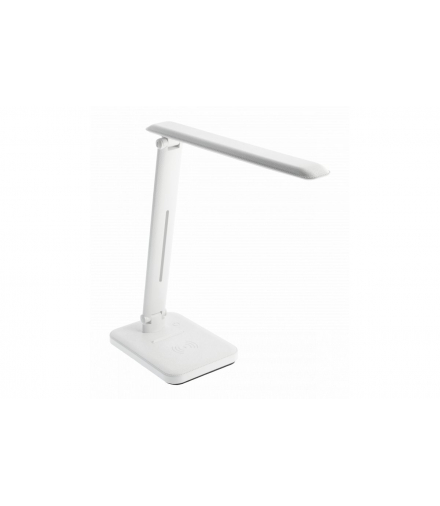 Lampka biurkowa IZUKA LED, 6W, 400lm, AC220-240V, 50/60Hz, CCT, ładowarka indukcyjna, biały GTV LB-IZK6WCCT-00