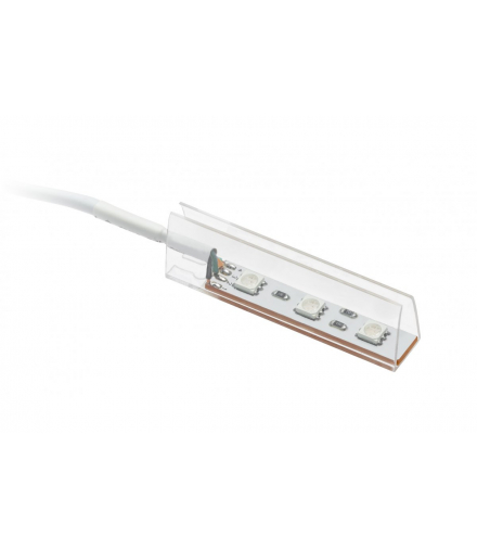 Klip plastikowy oświetlający do półki szklanej 0.6W/12V, 3 led RGB, przewód 2m, magazyn Magazyn Niem GTV LD-3KPCDE-RGB