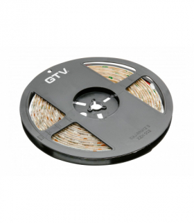 Taśma Flash 5050, 300 LED neutralny biały, 72W, wodoodporna 10mm, Rolka 5m, 12V GTV LD-5050-300-65-NE4
