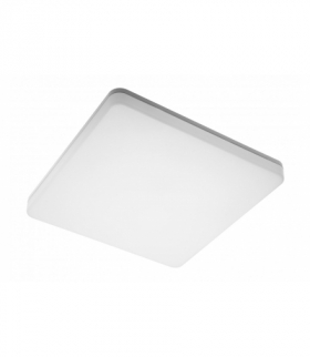 Plafoniera BESA LED, 24W, 2400lm, 175-250VAC, Ra 80, IP54, PC+PC, IK10, 120°,4000K, kwadratowa GTV LD-BES24WKW-40