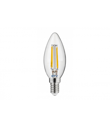 Żarówka LED, FILAMENT, C35, CIEPŁA BIAŁA, E14, 4W, AC220-240V/ 50-60Hz, RA 80, KĄT ŚWIECENI GTV LD-C35FL4-30