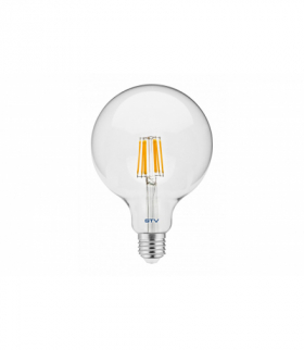 Żarówka LED, FILAMENT, G125, CIEPŁA BIAŁA, E27, 8W, AC220-240V/ 50-60Hz, RA 80, KĄT ŚWIECEN GTV LD-G125FL8-30
