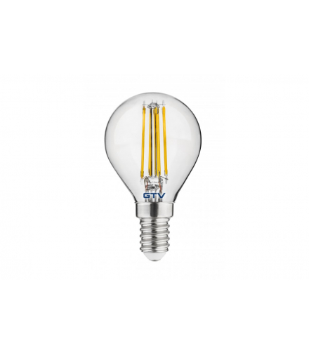 Żarówka LED, FILAMENT, G45, 4000K, E14, 4W, 4401m,AC220-240V/ 50-60Hz, RA 80, 360° GTV LD-G45FL4-40
