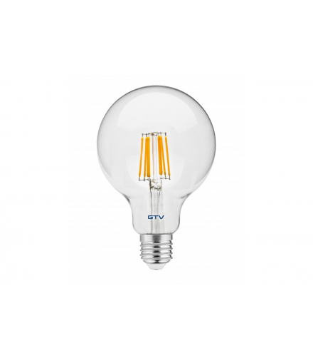 Żarówka LED, FILAMENT, G95, CIEPŁA BIAŁA, E27, 8W, AC220-240V/ 50-60Hz, RA 80, KĄT ŚWIECENI GTV LD-G95FL8-30