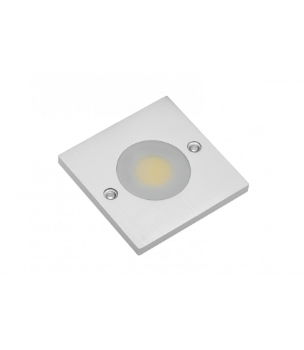 Oprawa LED COB Jovita kwadratowa, 3W, 12V DC, 1x COB, ciepły biały, 150cm przewód z miniAMP (2 wkręt GTV LD-KJVCOB-CB